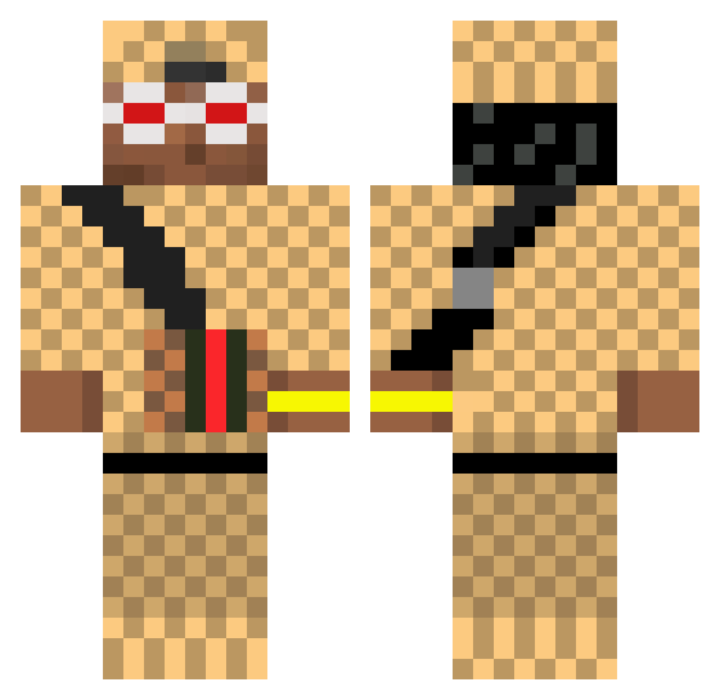 k0xiTTV Minecraft skin, front and back view