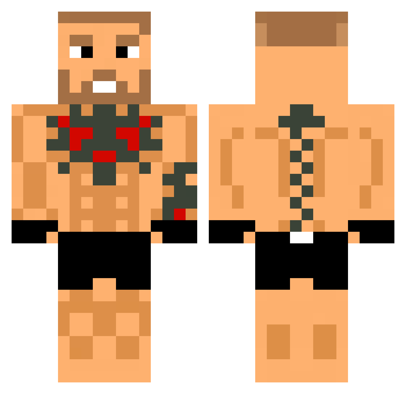 LoKco Minecraft skin, front and back view