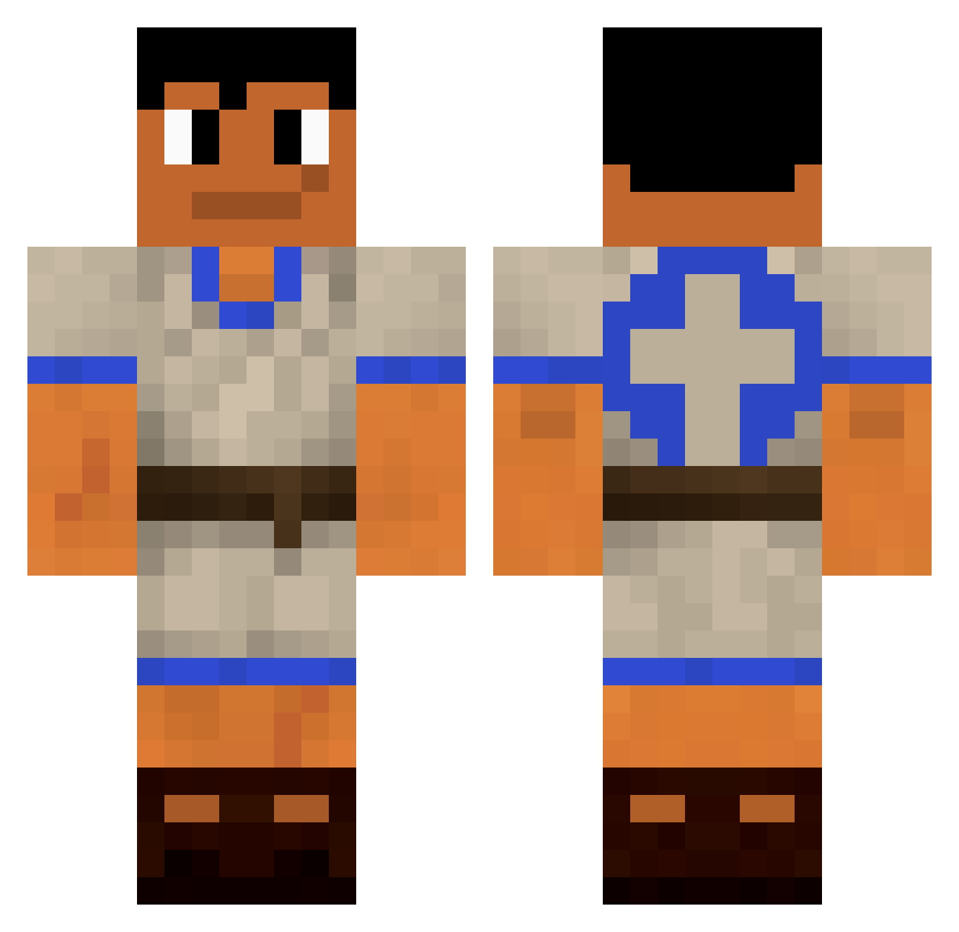 JotinhaJR Minecraft skin, front and back view