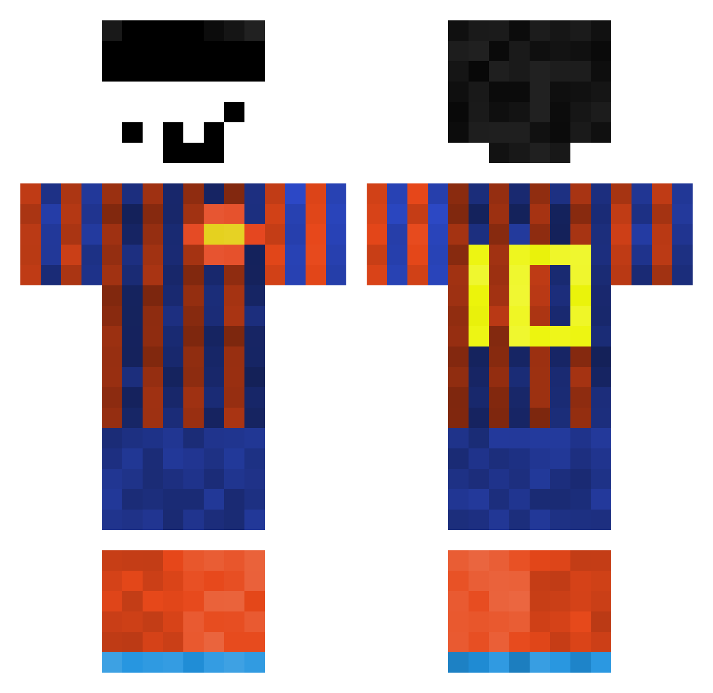 Katalonczyk Minecraft skin, front and back view
