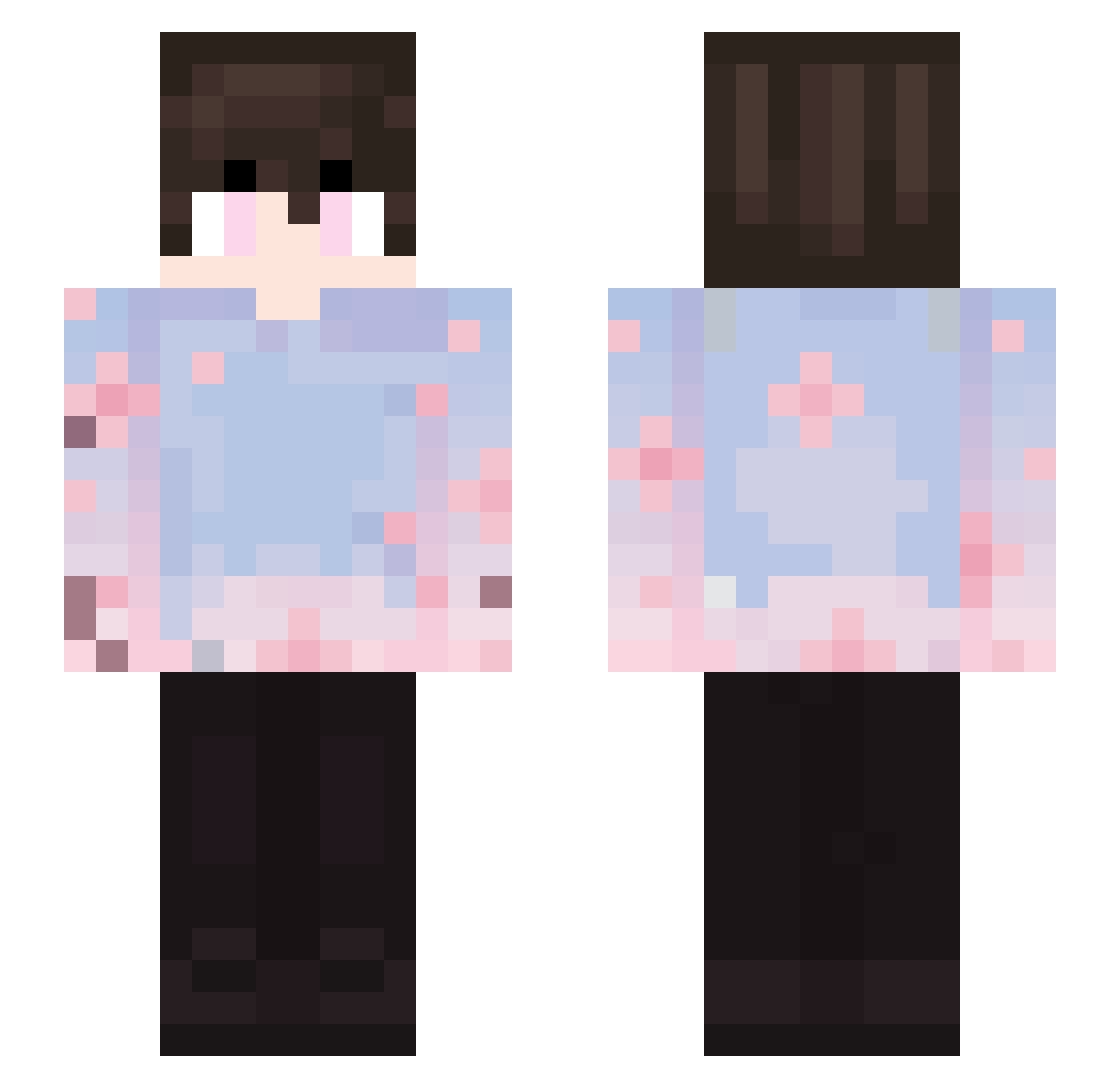 arnavey Minecraft skin, front and back view