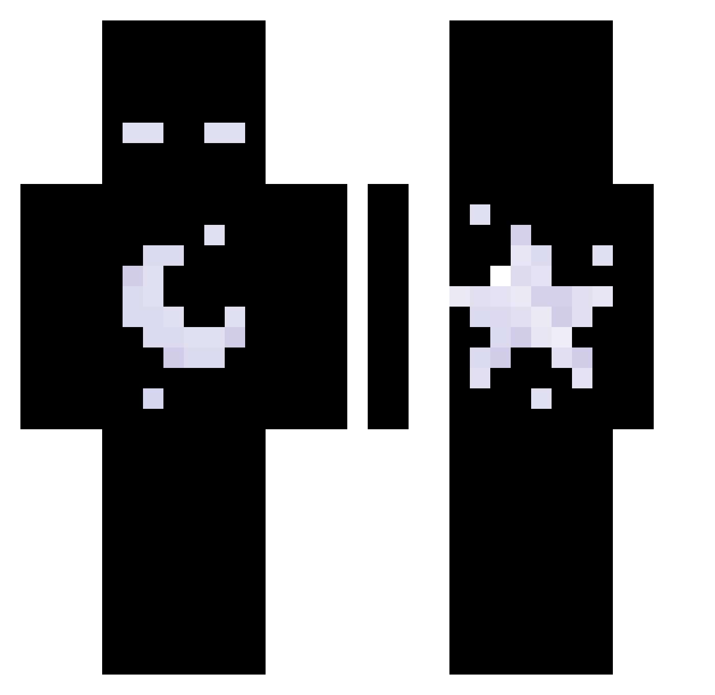 9jed Minecraft skin, front and back view