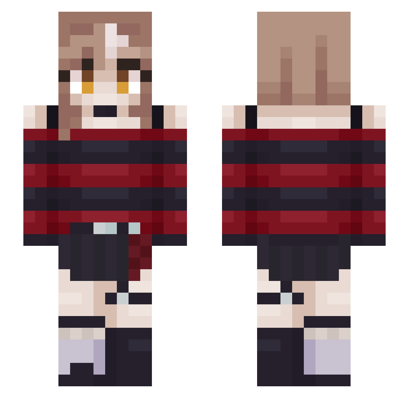 Paranormal_Cube Minecraft skin, front and back view