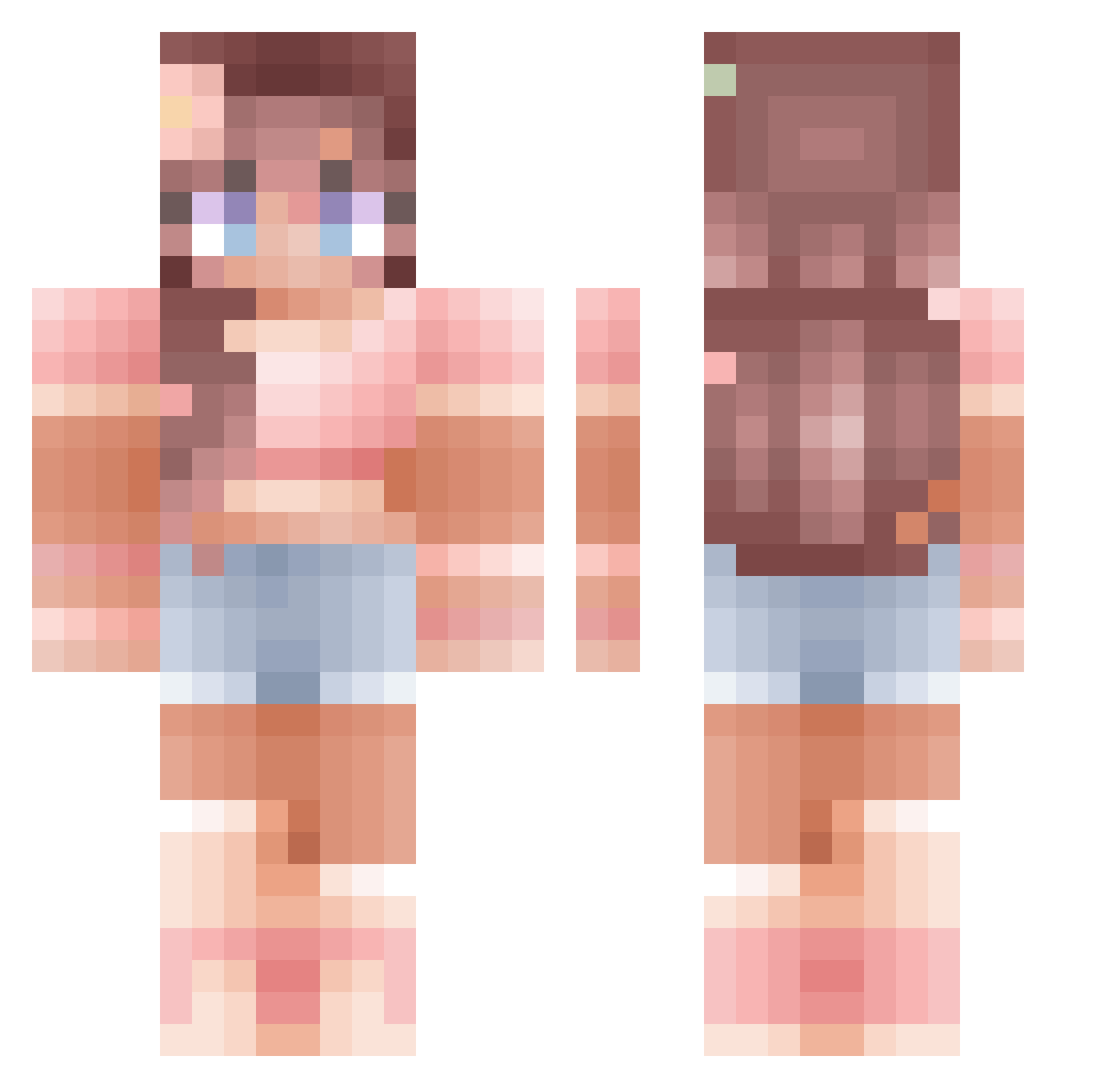 Superzeza Minecraft skin, front and back view