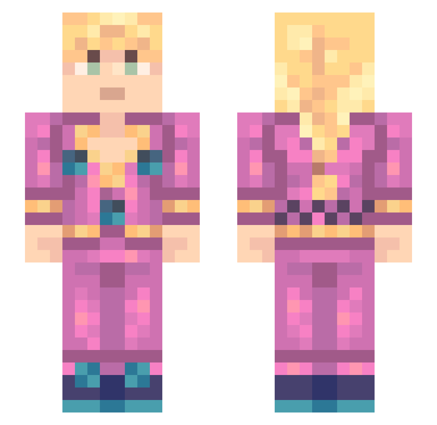 RiBroth Minecraft skin, front and back view