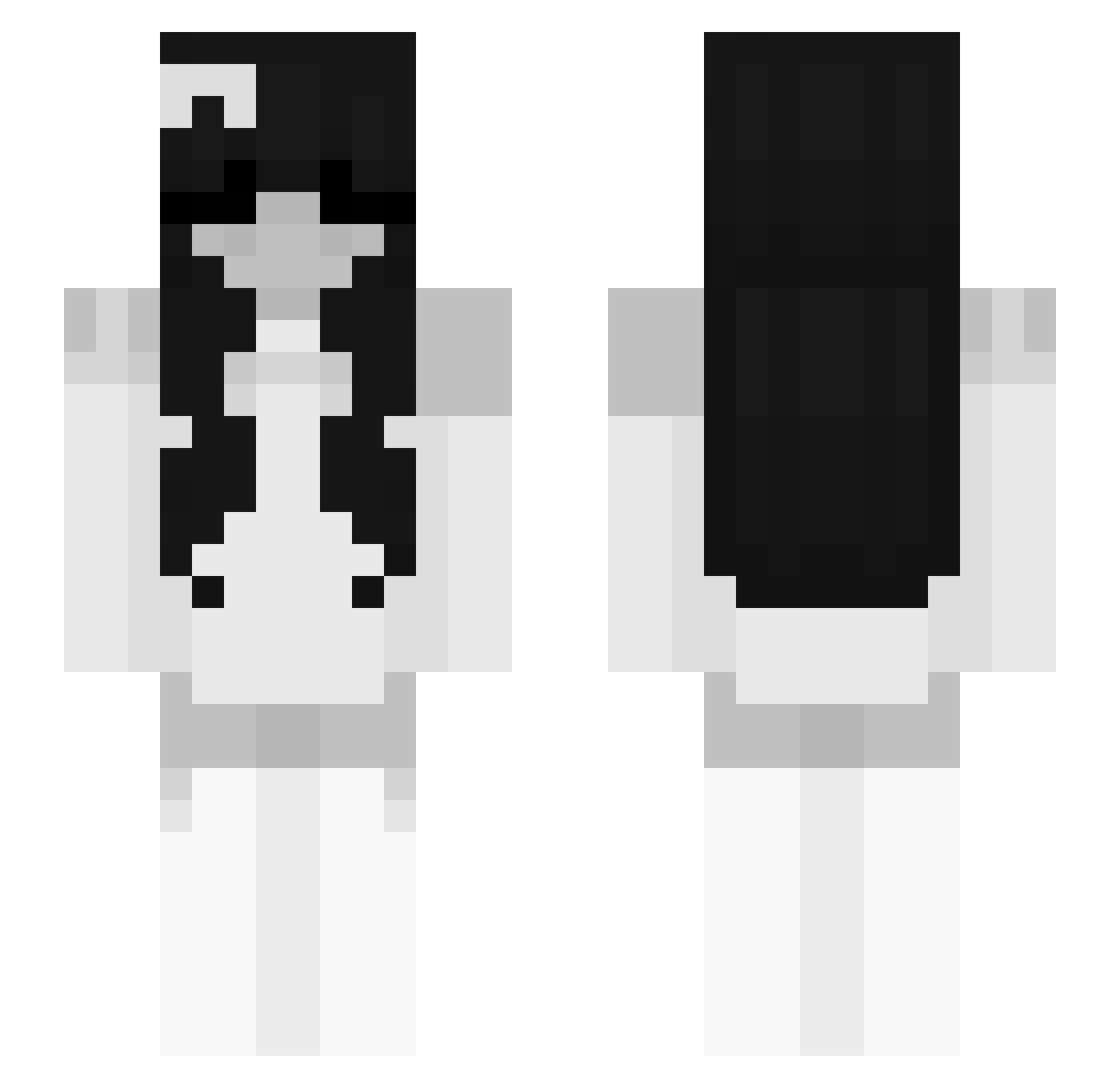 Zvzanka Minecraft skin, front and back view