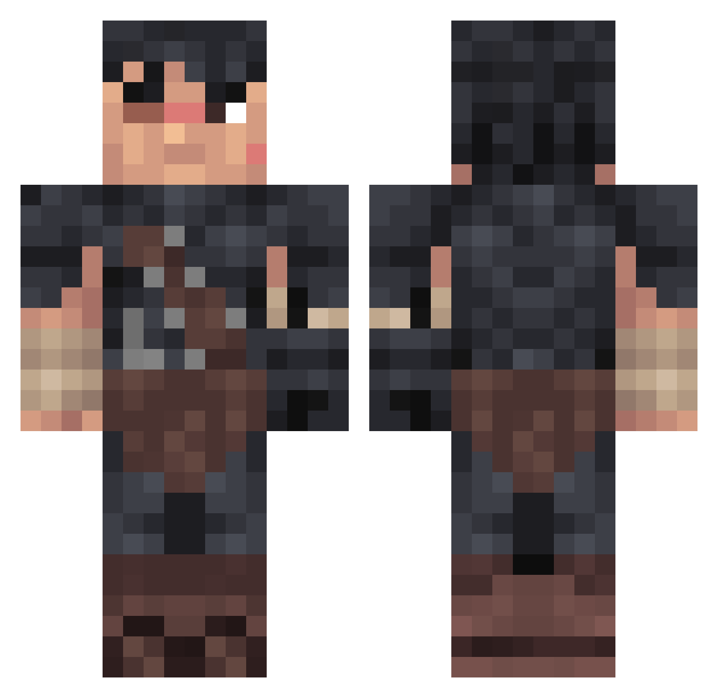 kdog130 Minecraft skin, front and back view