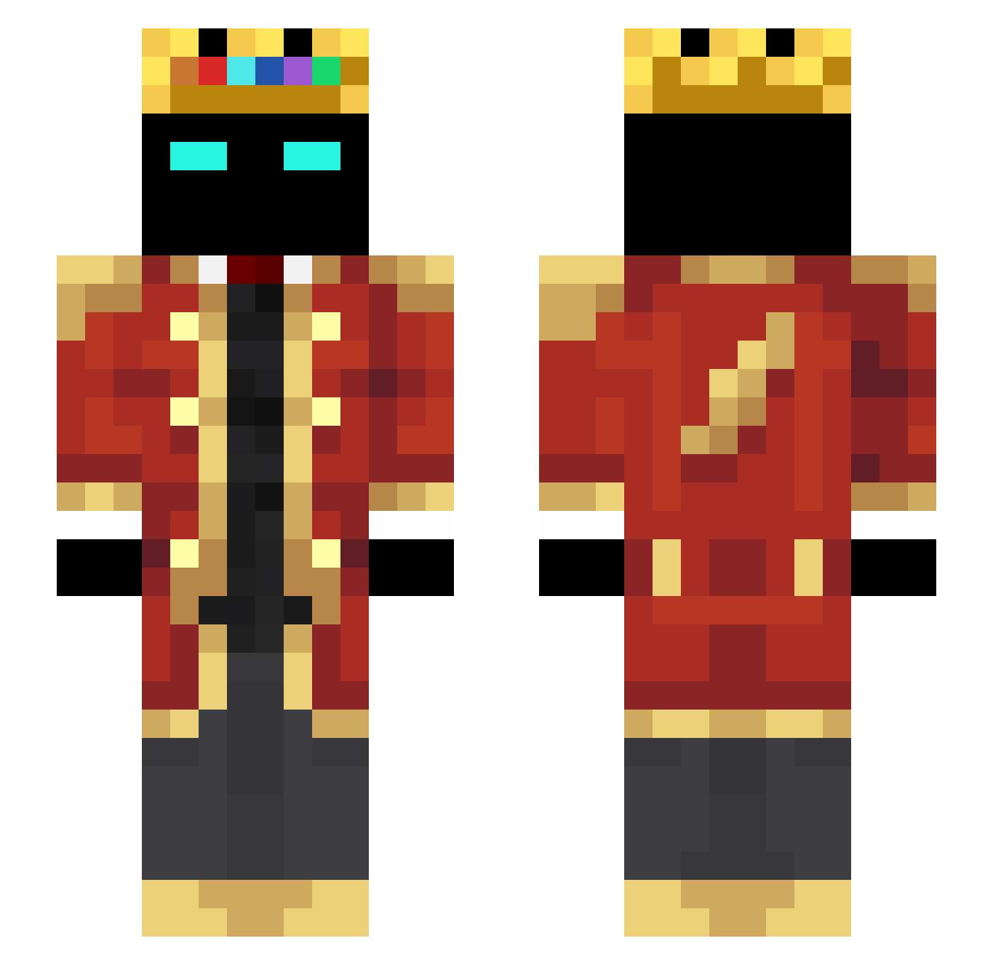 Robinmoussant Minecraft skin, front and back view