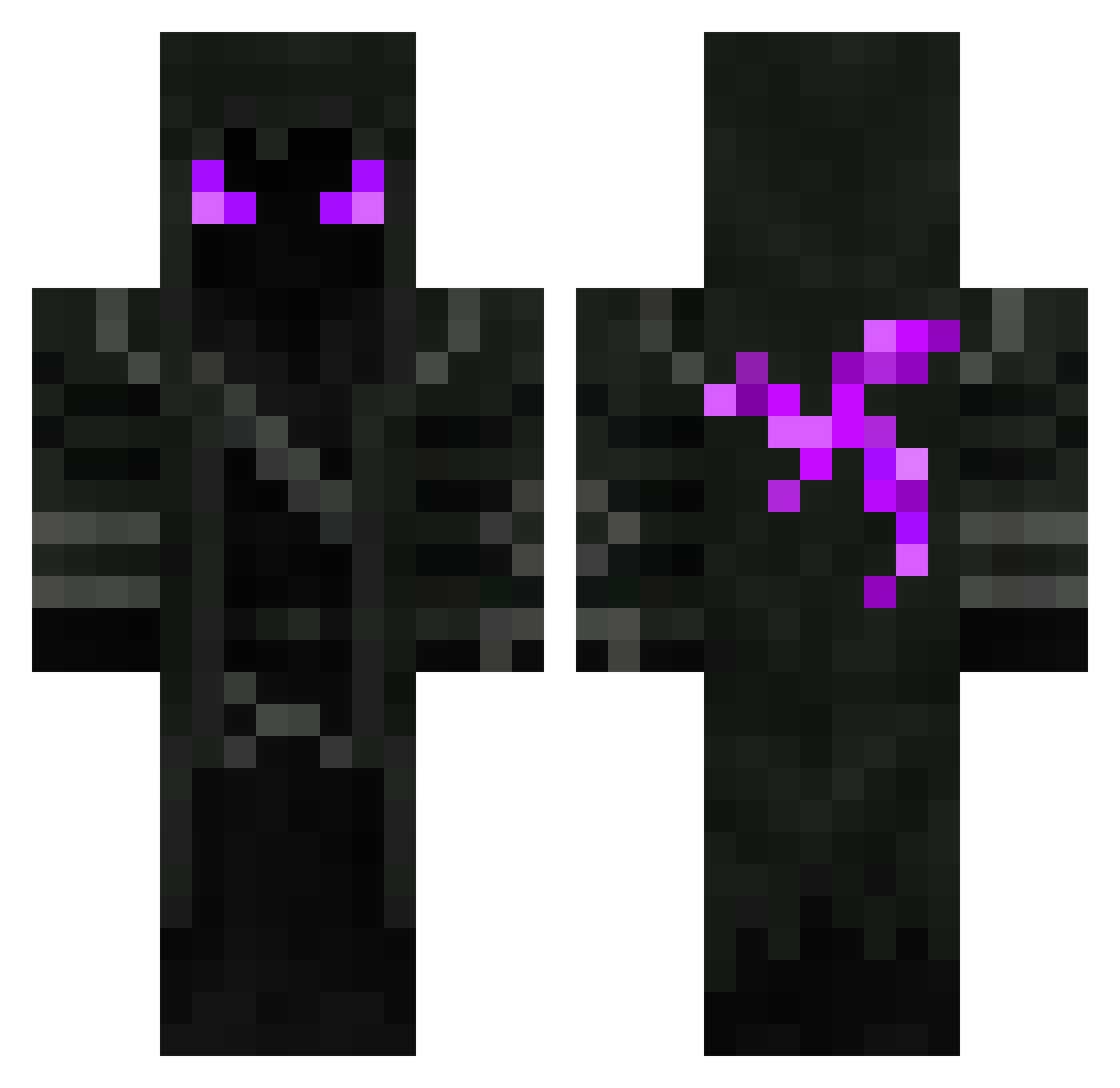Mysticity Minecraft skin, front and back view