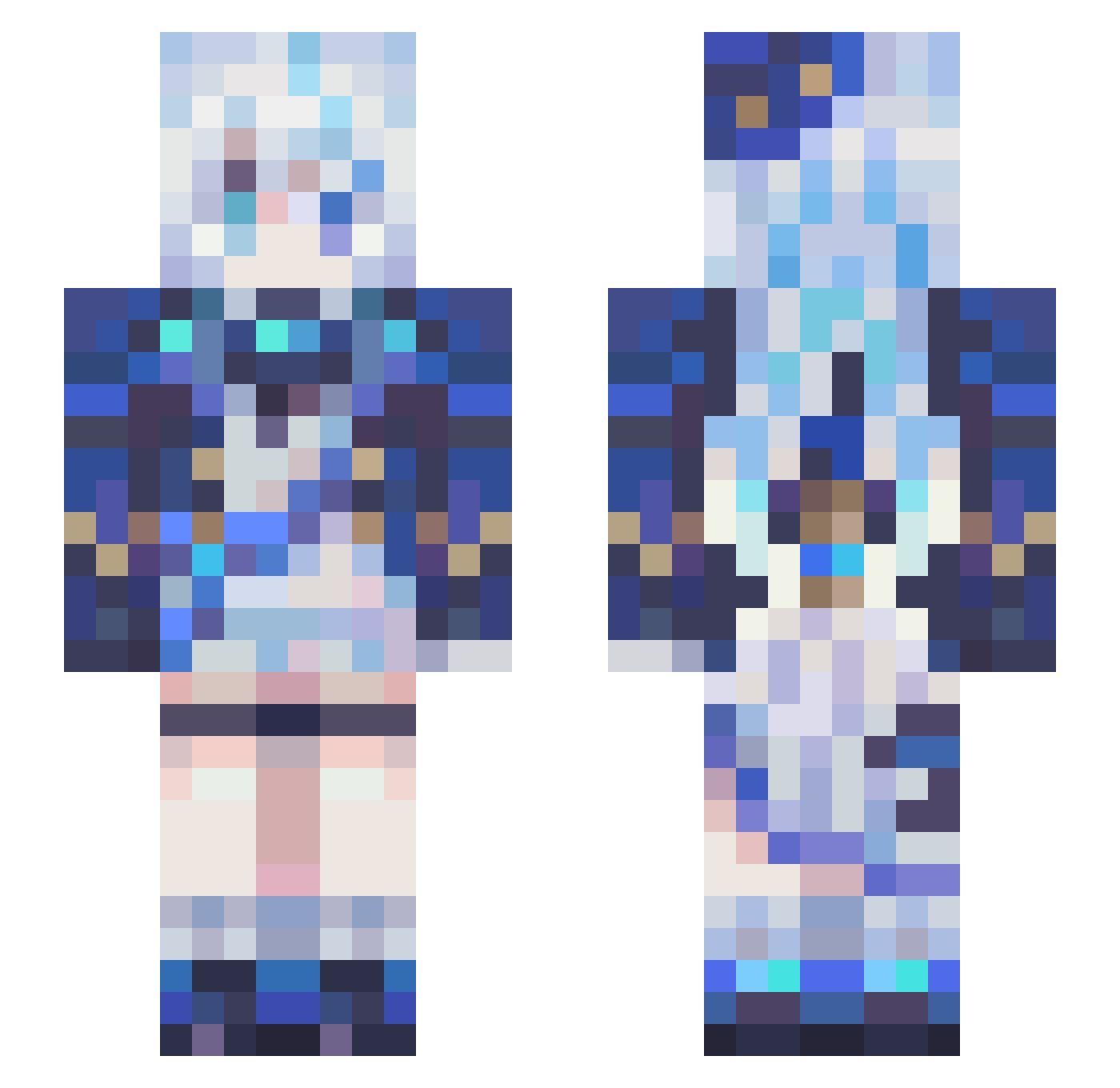 skenfjd Minecraft skin, front and back view