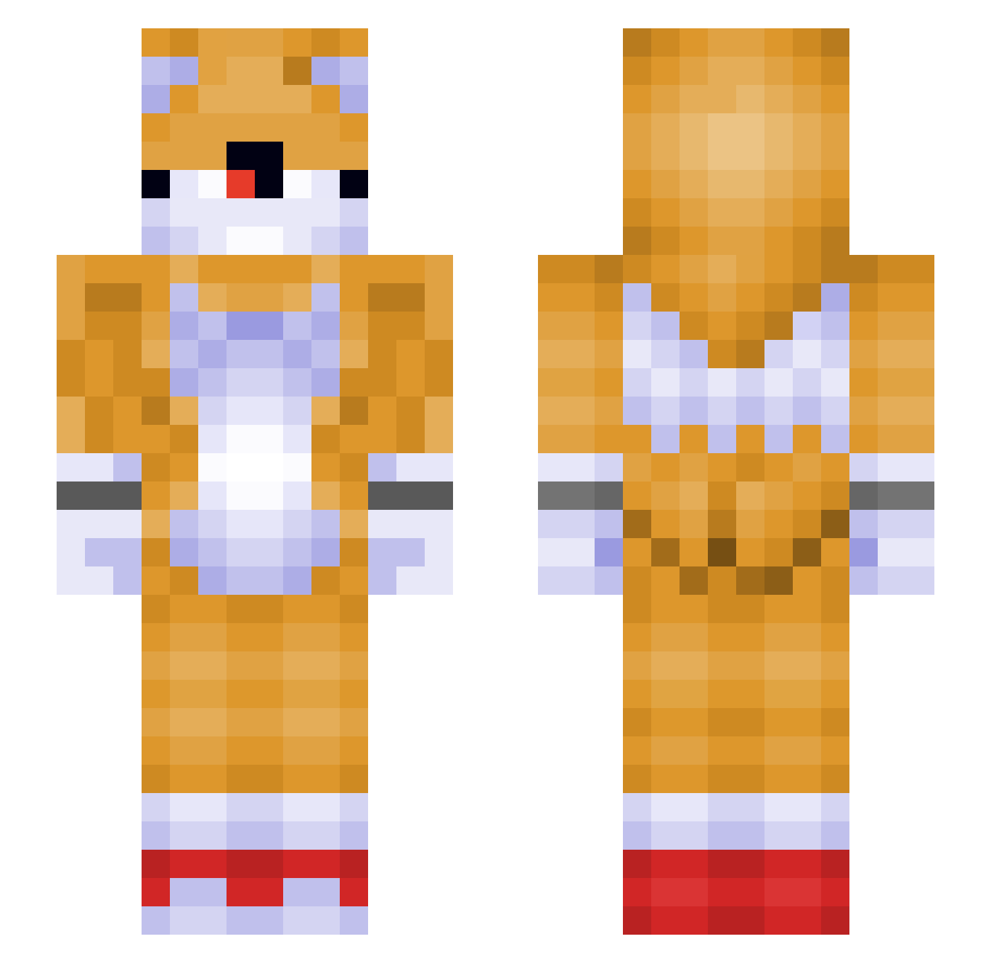 ItzTalix Minecraft skin, front and back view