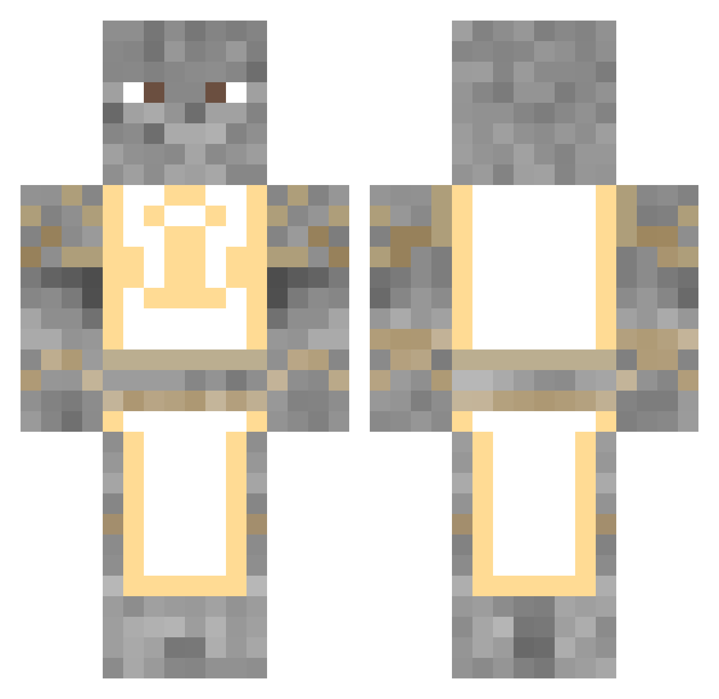 Basan Minecraft skin, front and back view