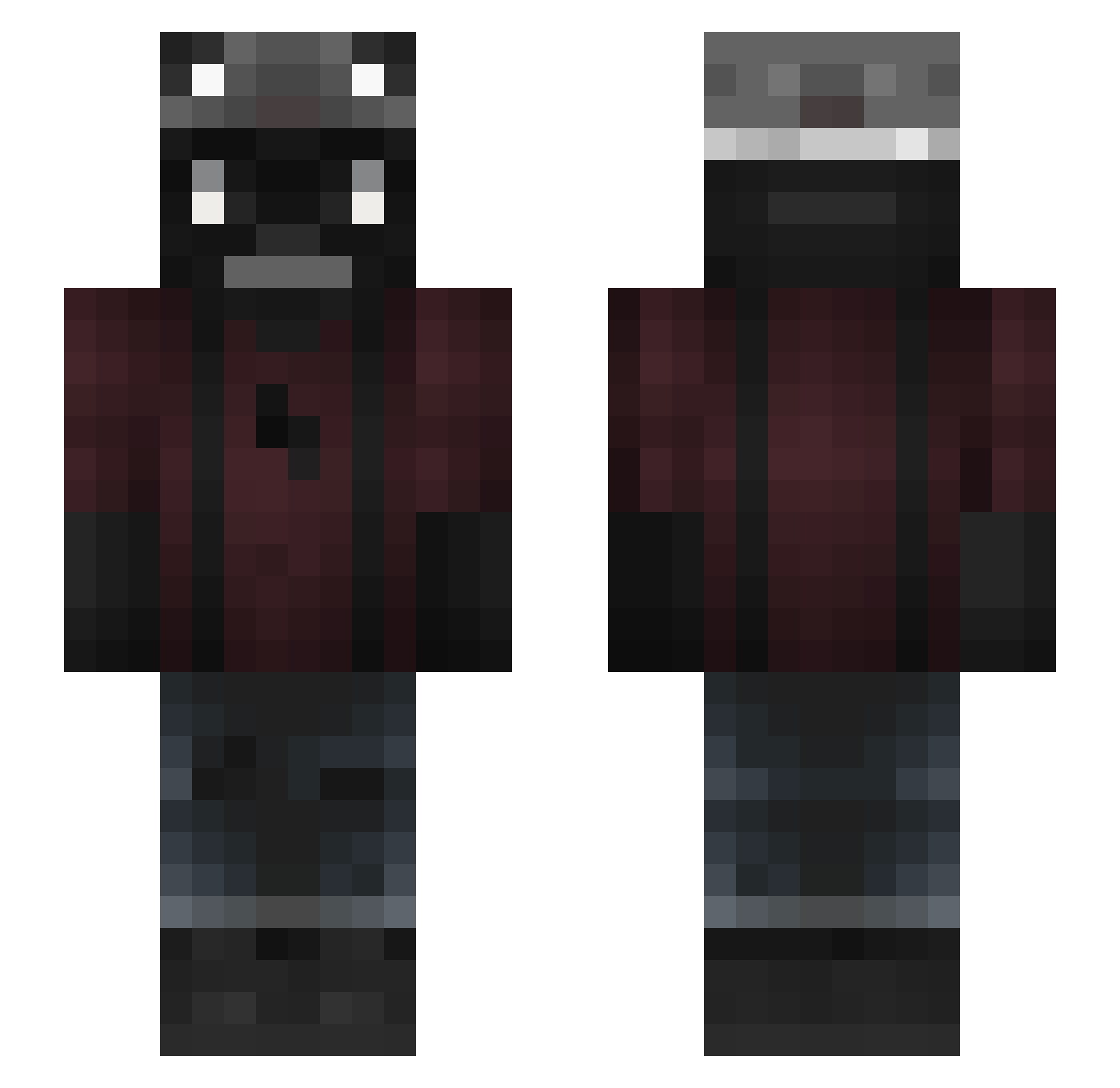 PitPredator Minecraft skin, front and back view
