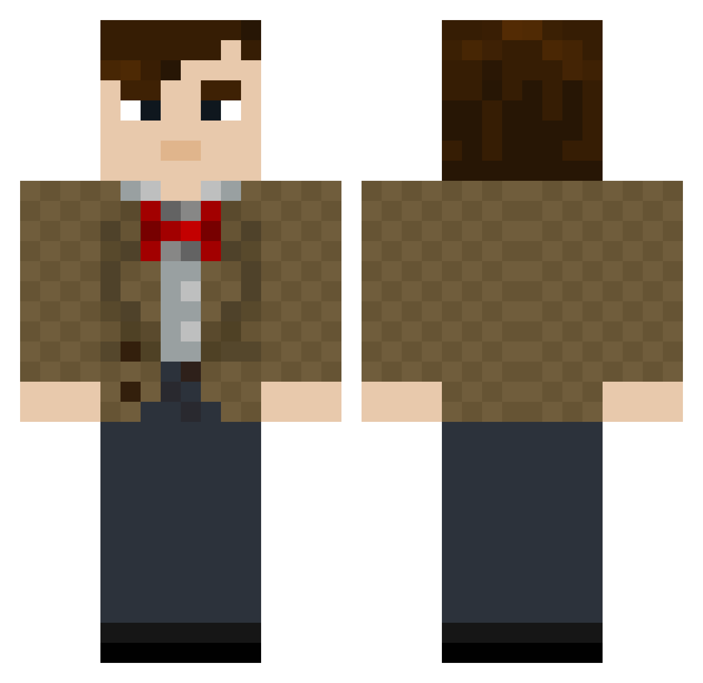 Draymen Minecraft skin, front and back view