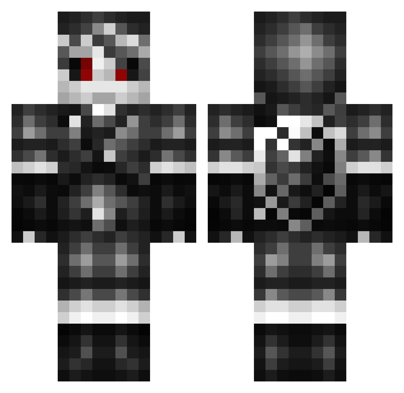 BlueShock12 Minecraft skin, front and back view