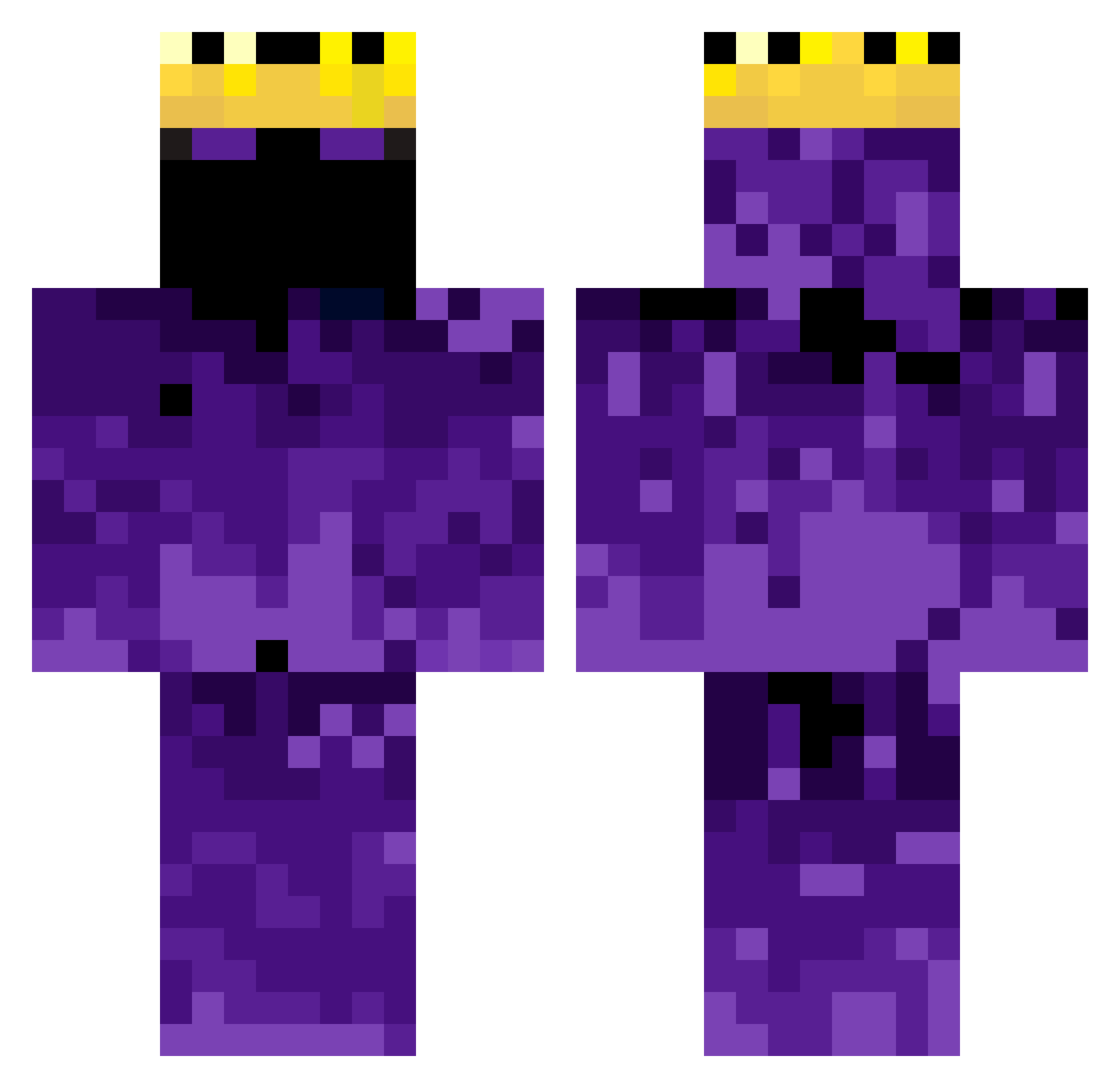 Bulzzy Minecraft skin, front and back view