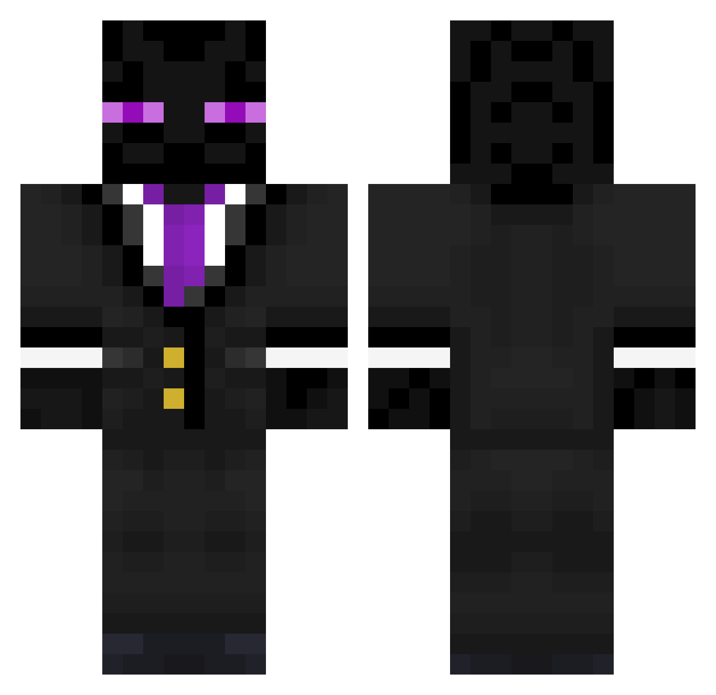 Davidsor Minecraft skin, front and back view