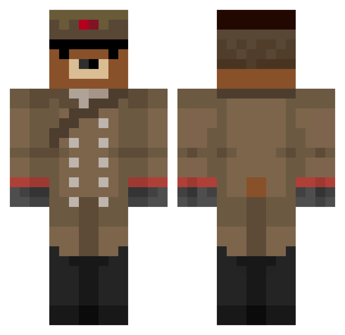 Maxscheen Minecraft skin, front and back view
