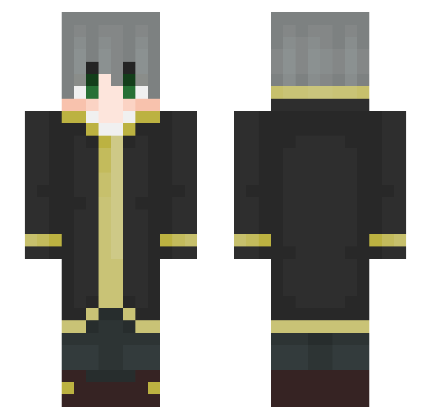 rosetears Minecraft skin, front and back view