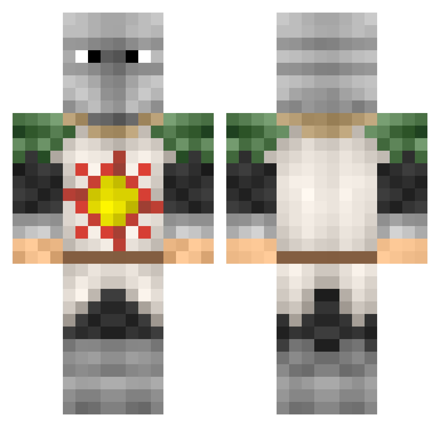 picarii Minecraft skin, front and back view