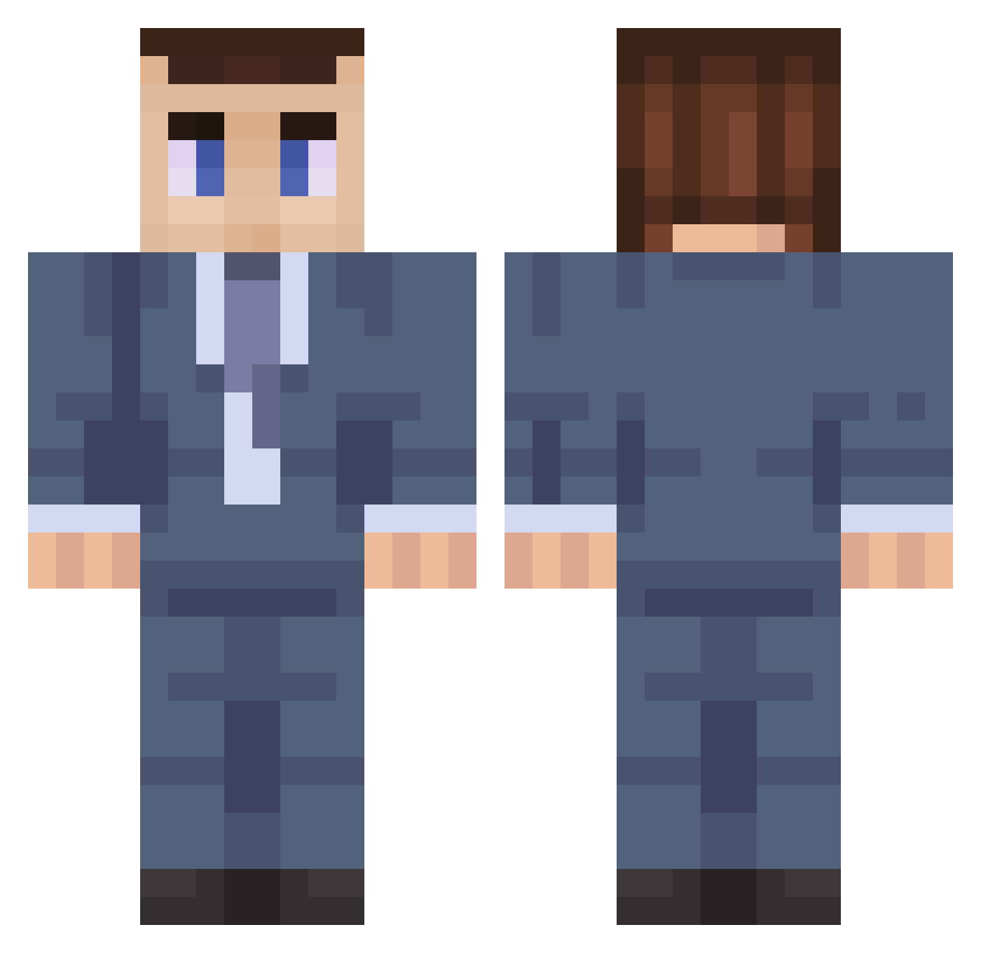 bourrichon Minecraft skin, front and back view