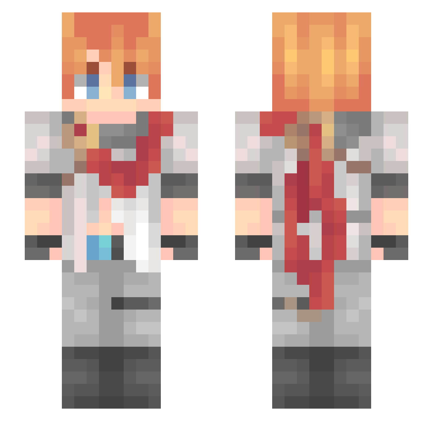 LighterVO Minecraft skin, front and back view