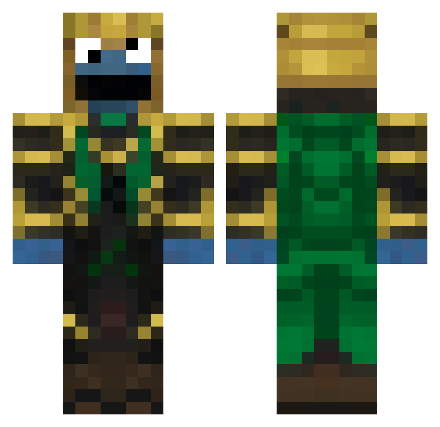 Watcher_One Minecraft skin, front and back view
