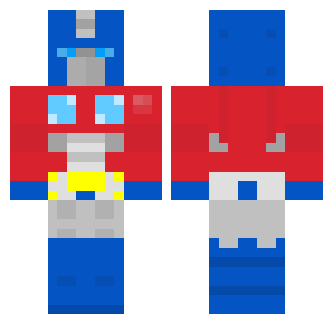 Thor216 Minecraft skin, front and back view