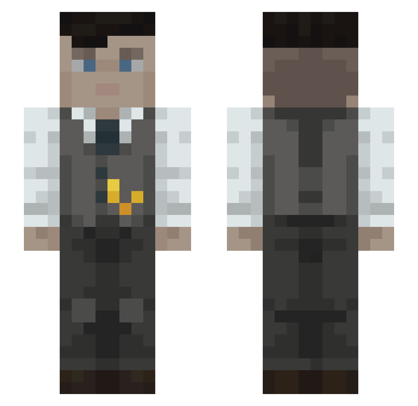 Chartophylax Minecraft skin, front and back view