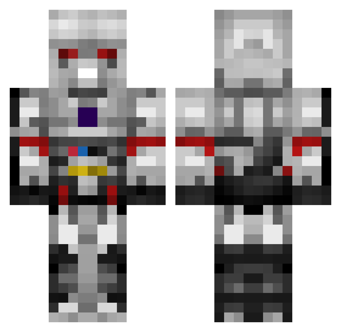 ZenGamerFive Minecraft skin, front and back view