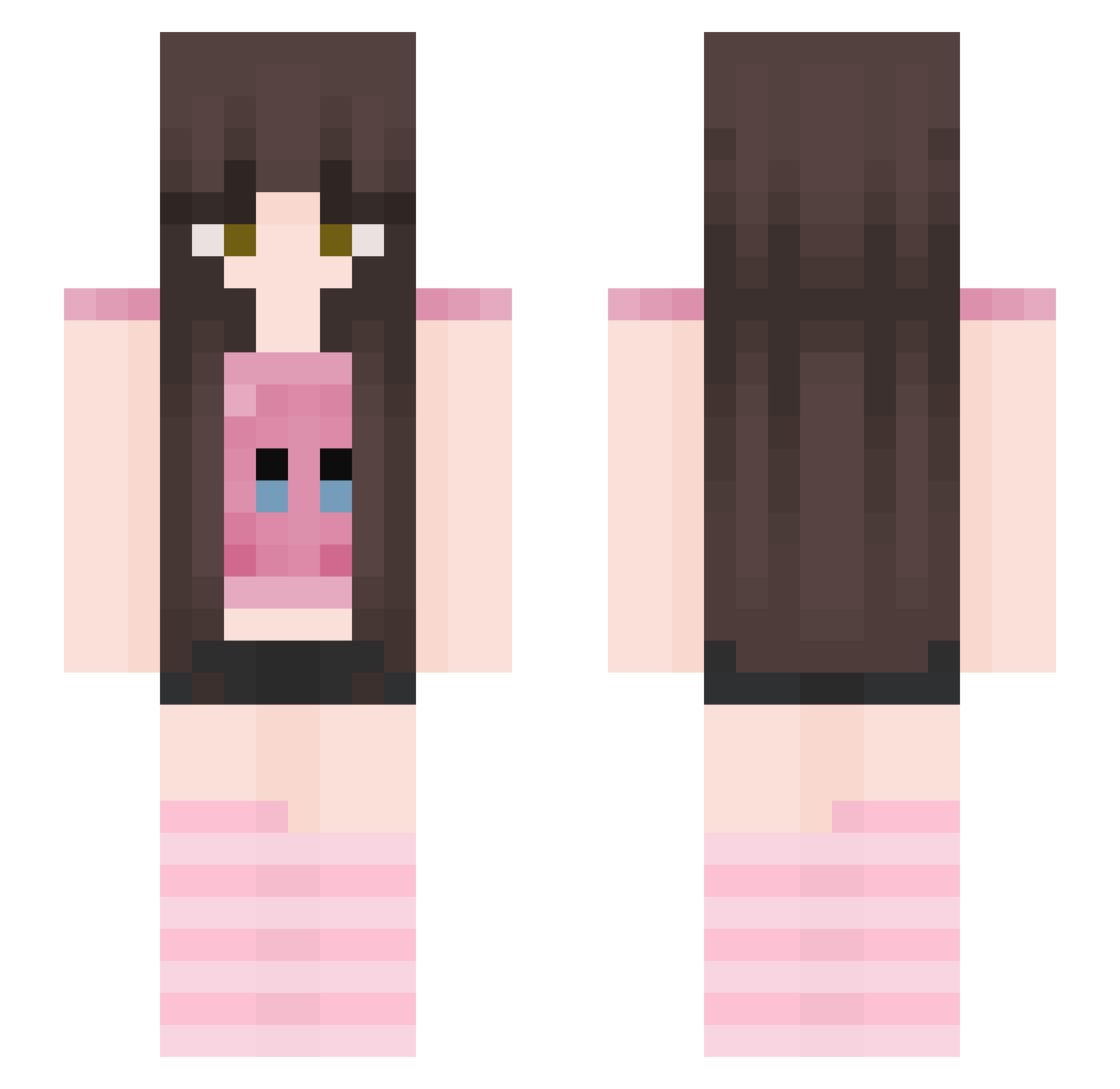 Anne5088 Minecraft skin, front and back view