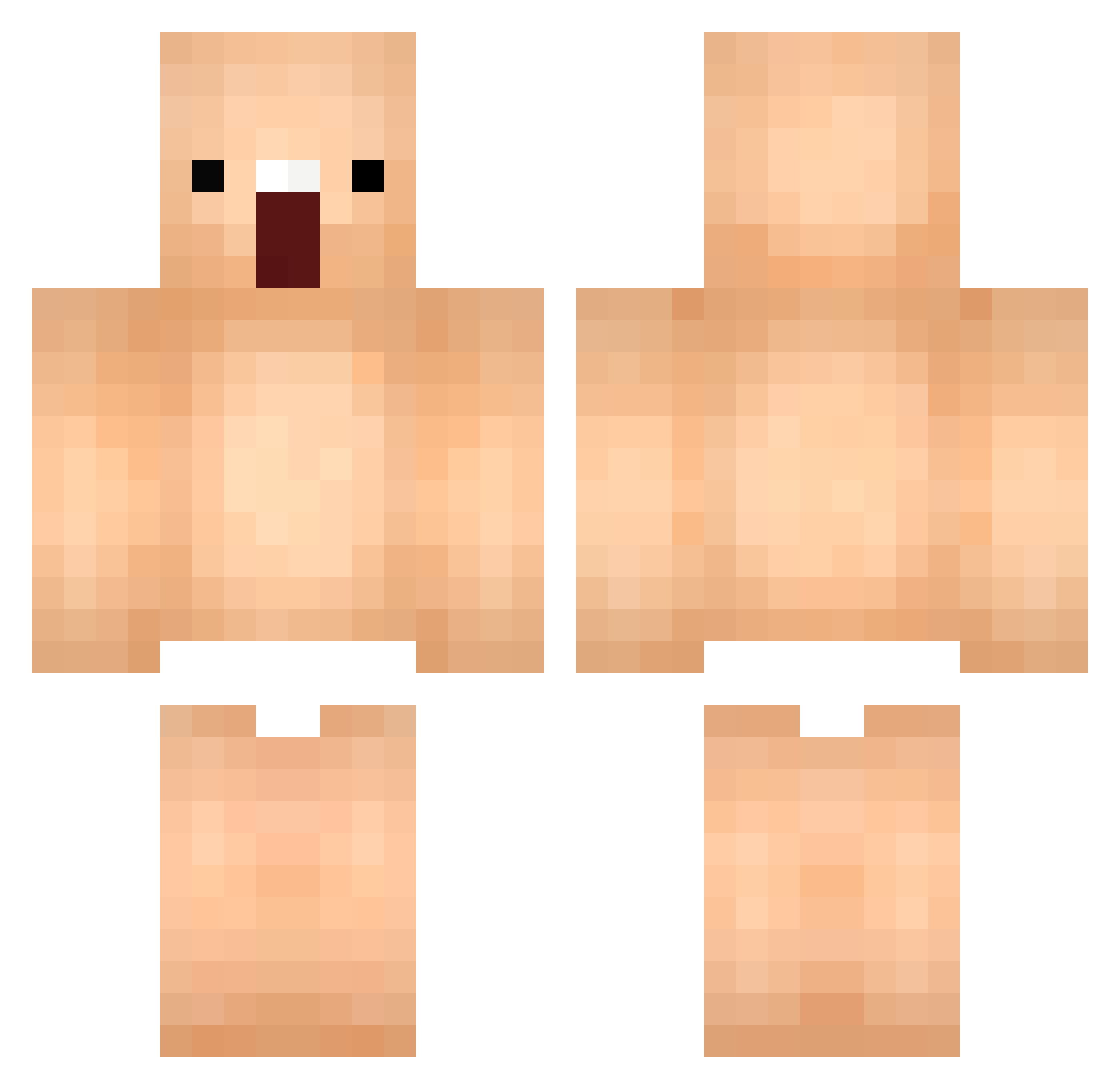 MOOO Minecraft skin, front and back view