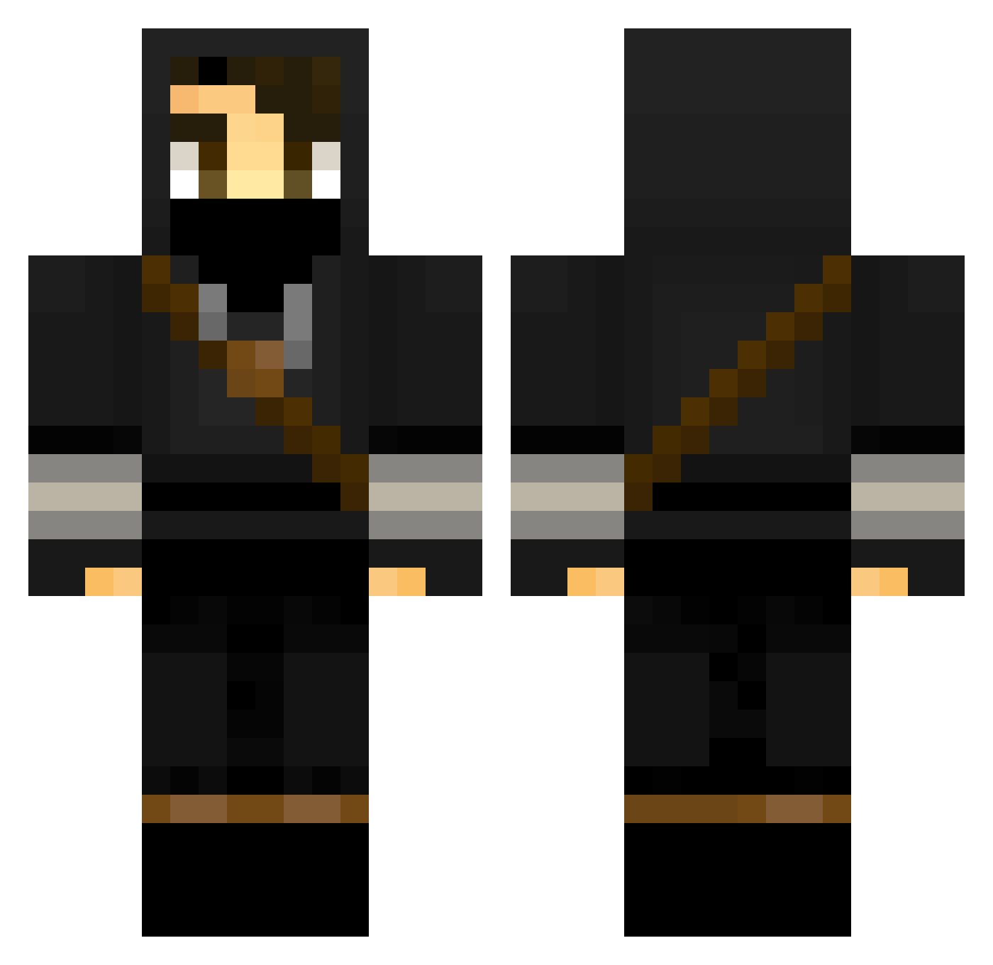 Illumina Minecraft skin, front and back view