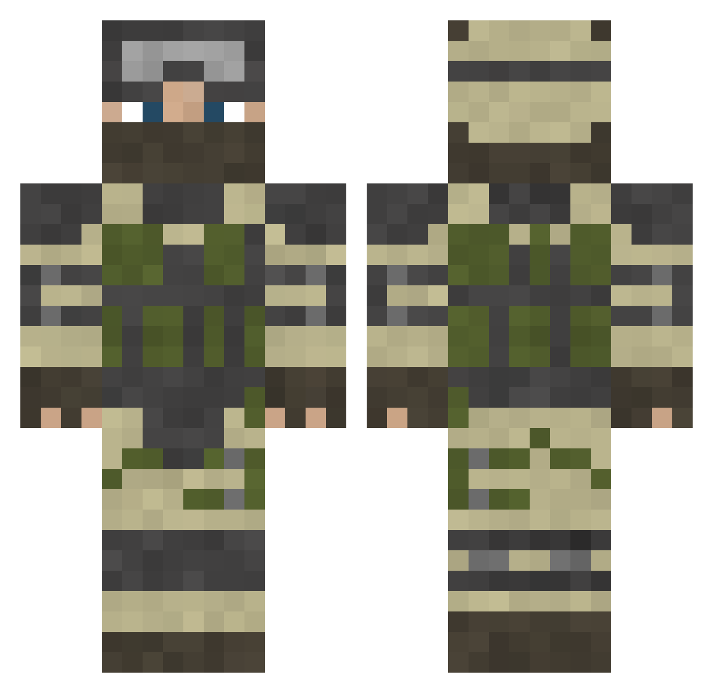 Hunternick1 Minecraft skin, front and back view