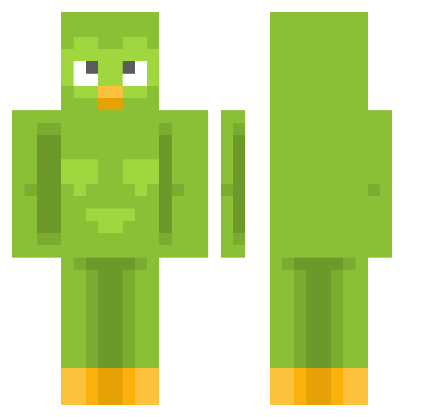 Tteu Minecraft skin, front and back view