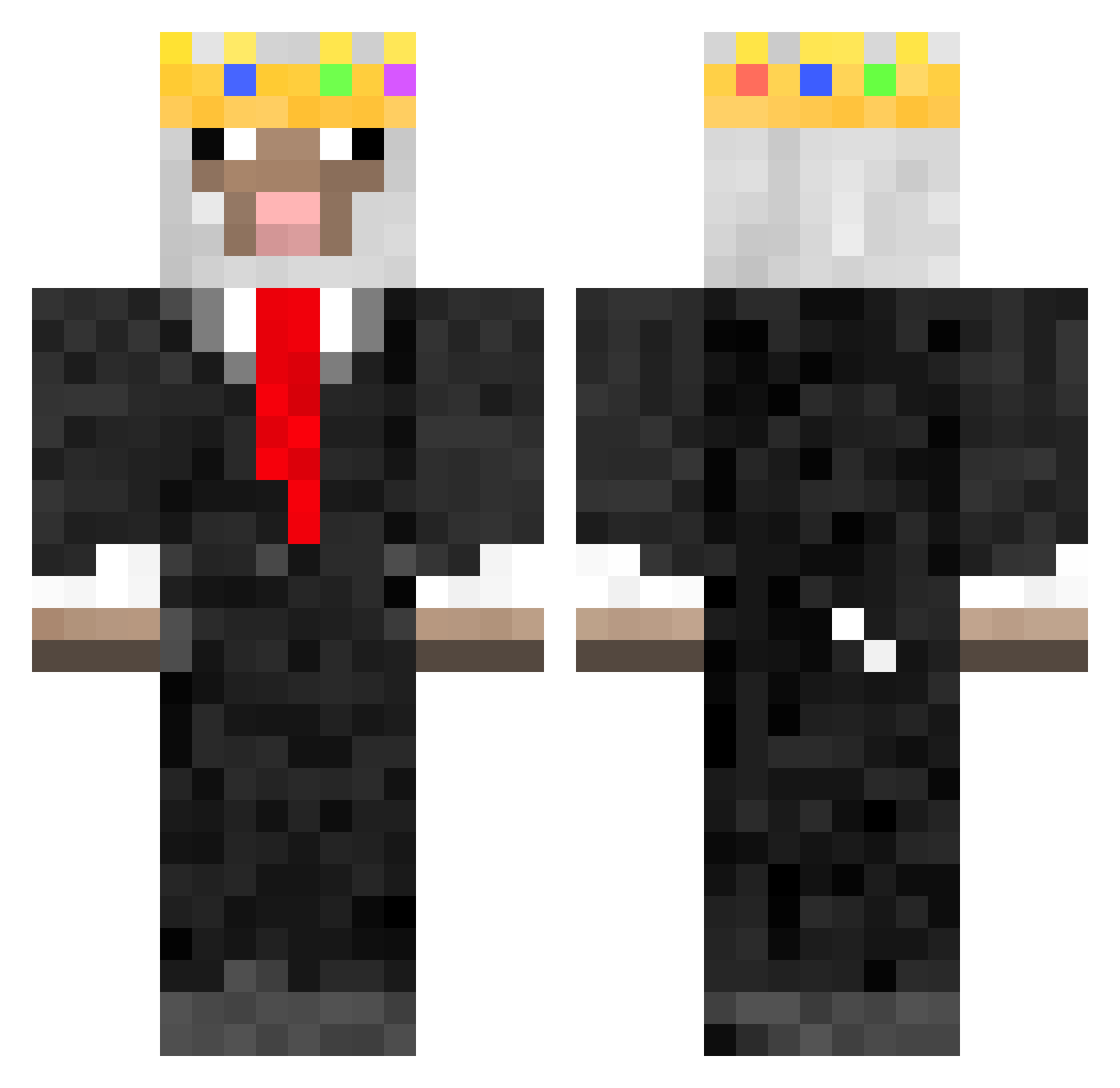 jarjitsing Minecraft skin, front and back view