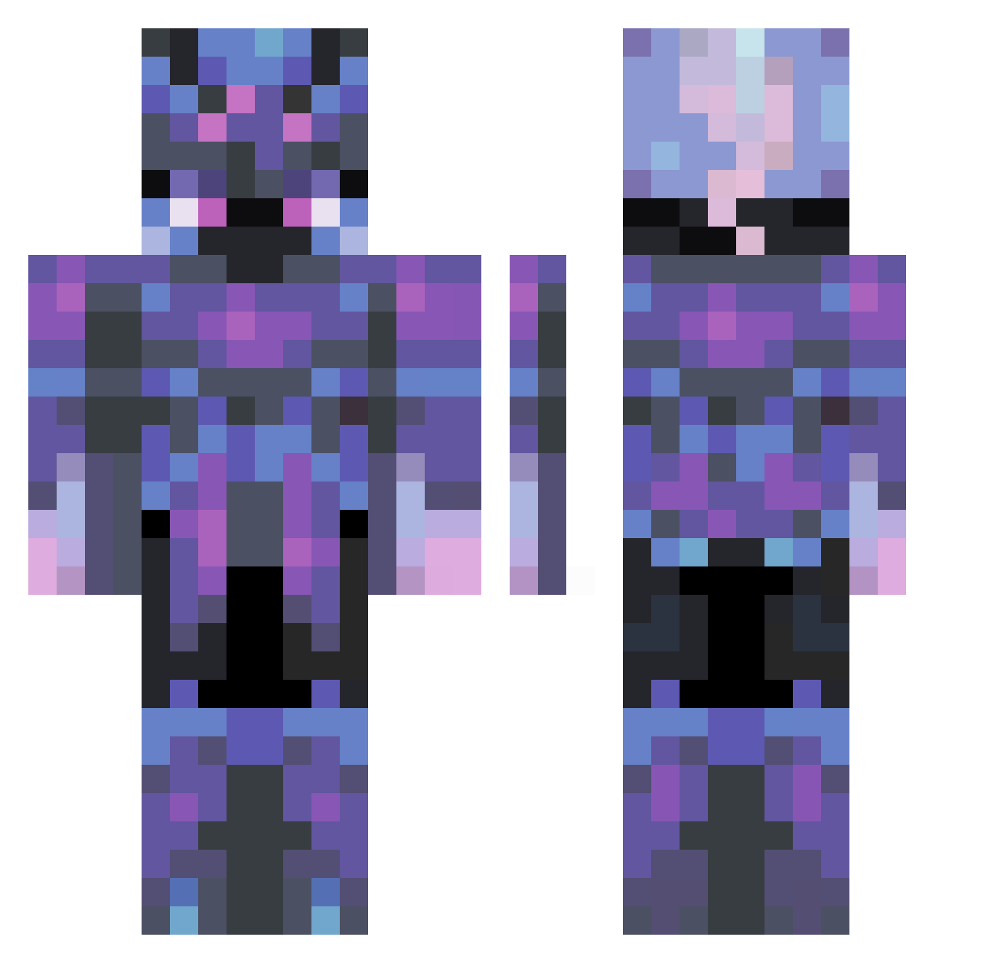 Waffles0921 Minecraft skin, front and back view