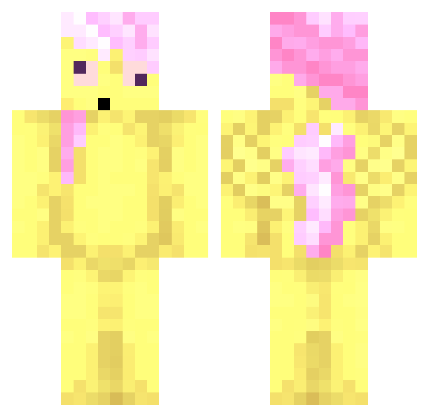 applediee Minecraft skin, front and back view
