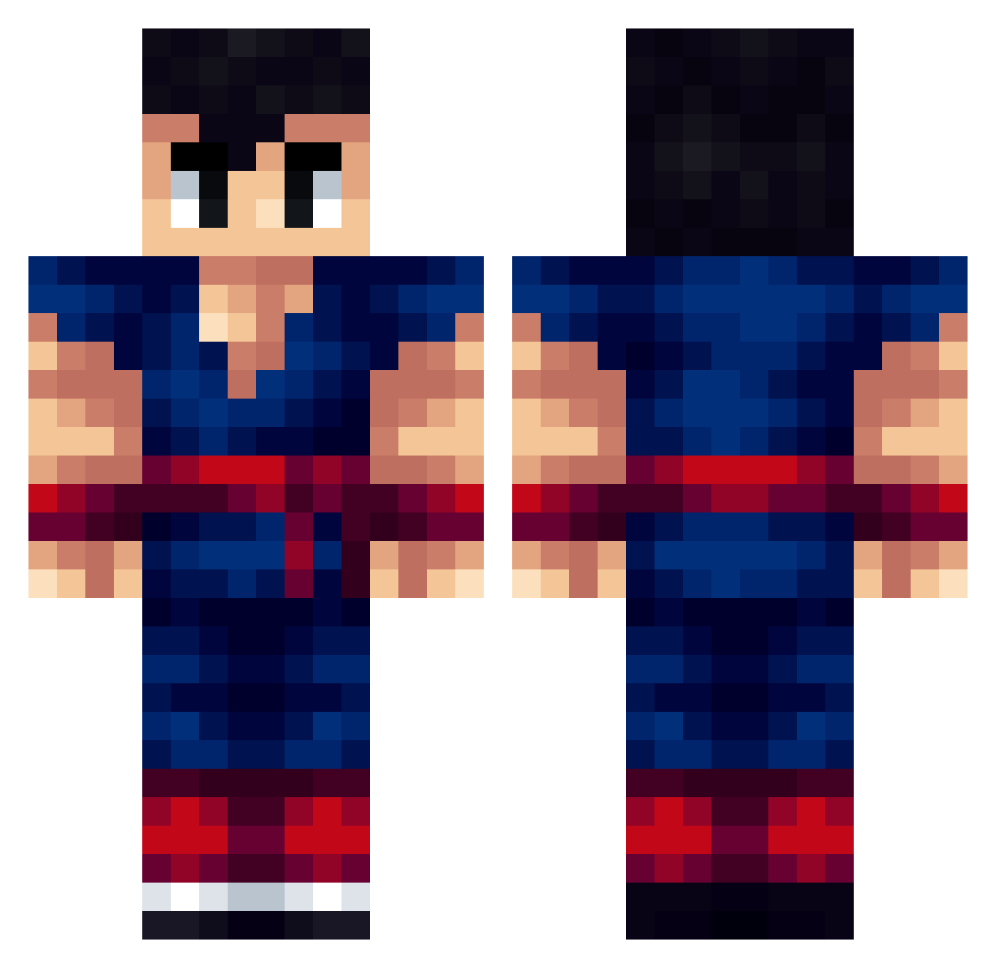 BigBucc Minecraft skin, front and back view