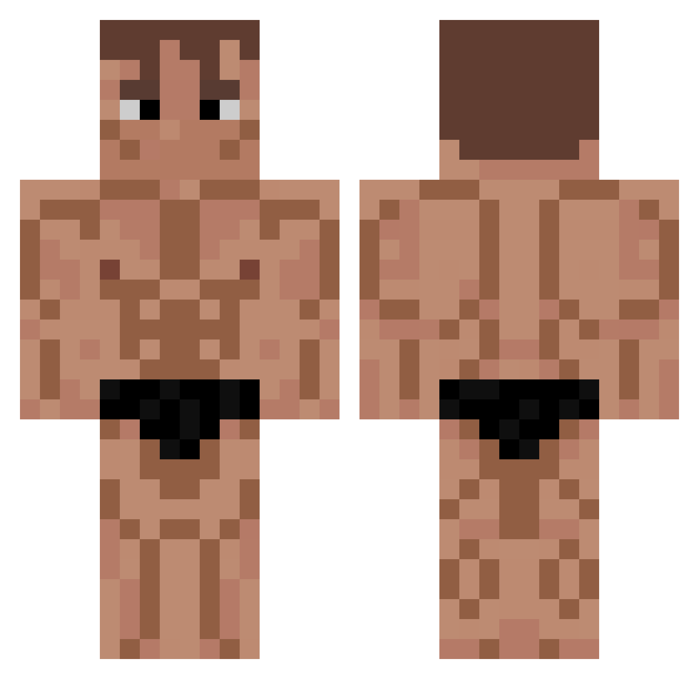 Glyppe Minecraft skin, front and back view
