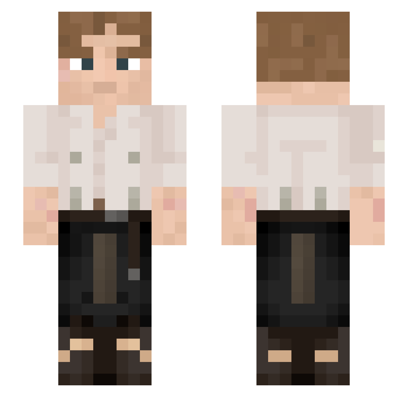 Deohce Minecraft skin, front and back view