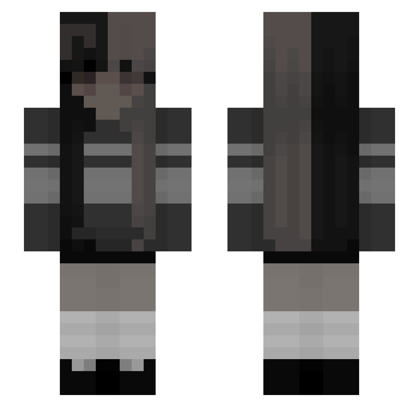 _Nezerit_fox Minecraft skin, front and back view