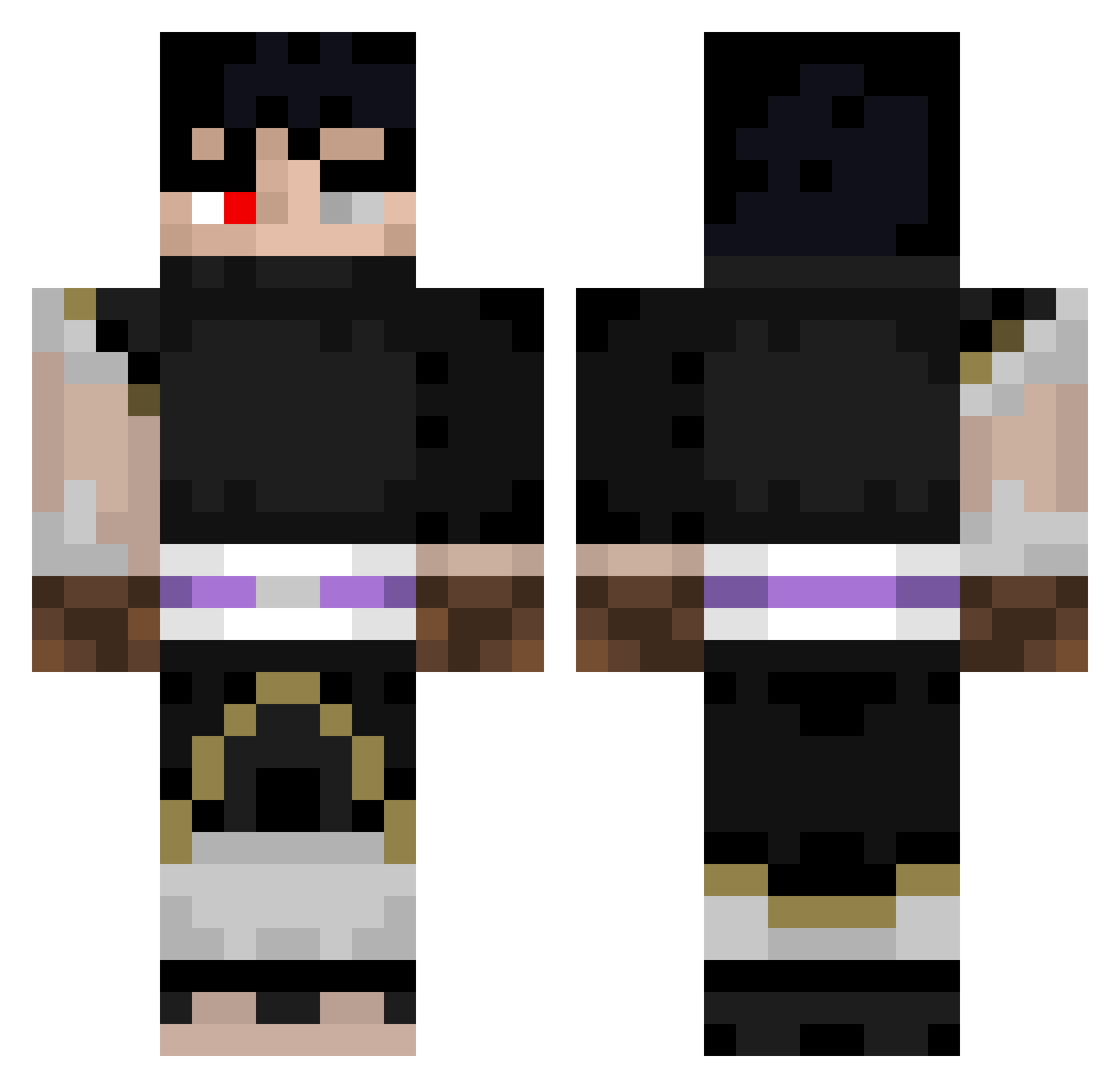 asemia Minecraft skin, front and back view