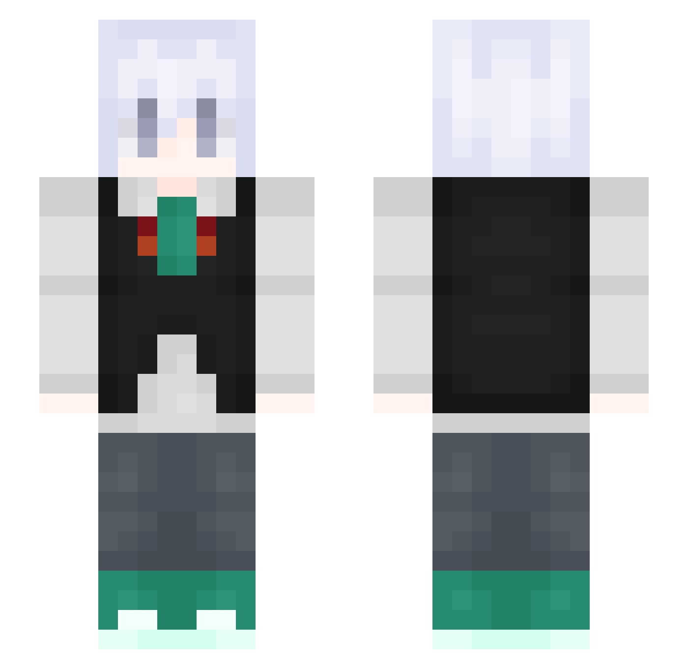Ahrisca Minecraft skin, front and back view