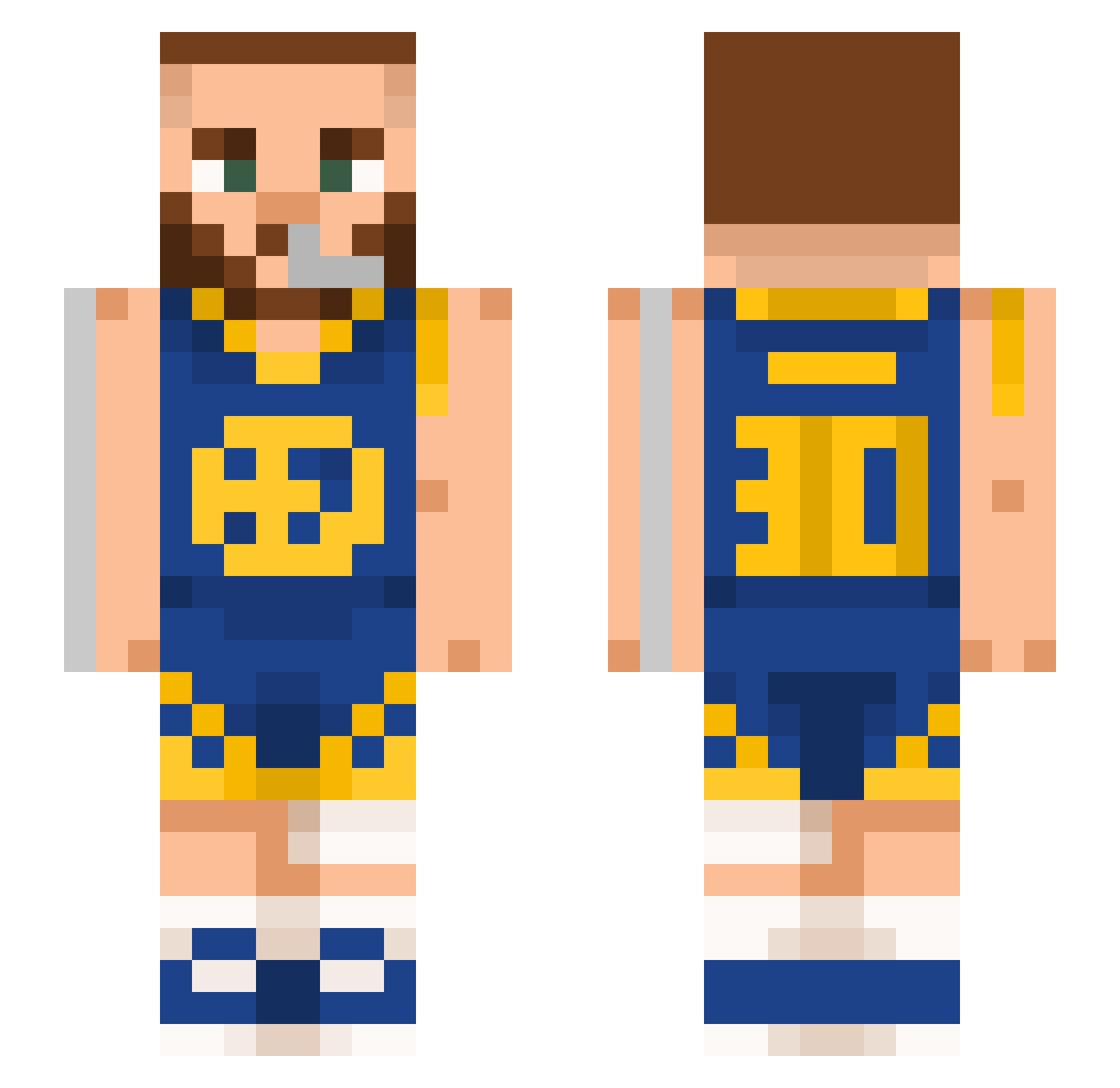 BdotLocc Minecraft skin, front and back view