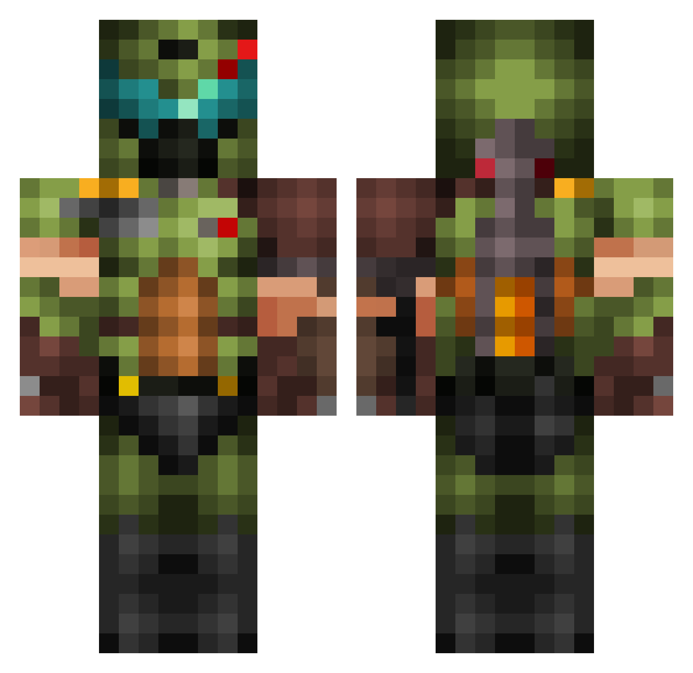 AKing84 Minecraft skin, front and back view
