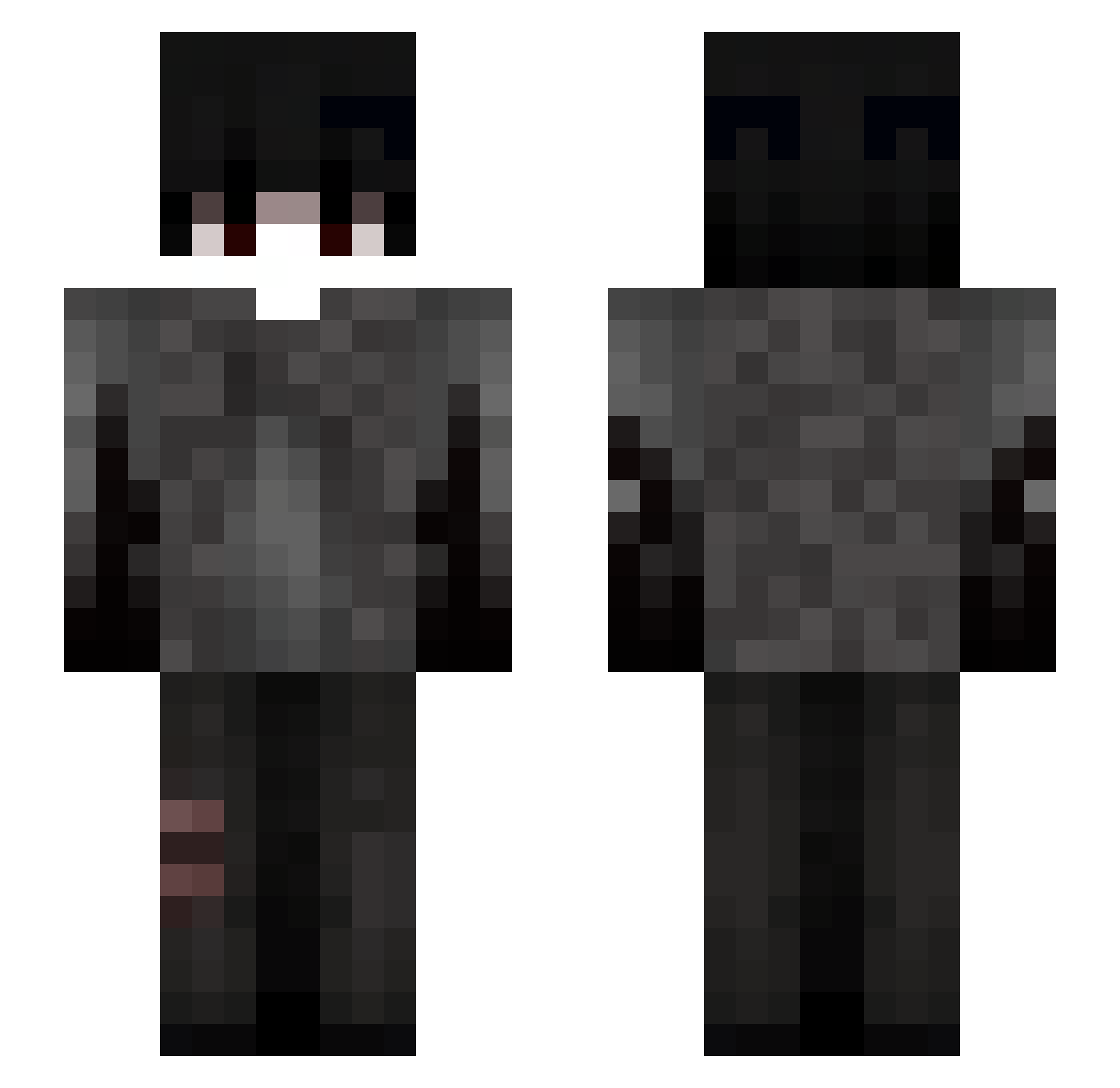 iPlayCTW Minecraft skin, front and back view