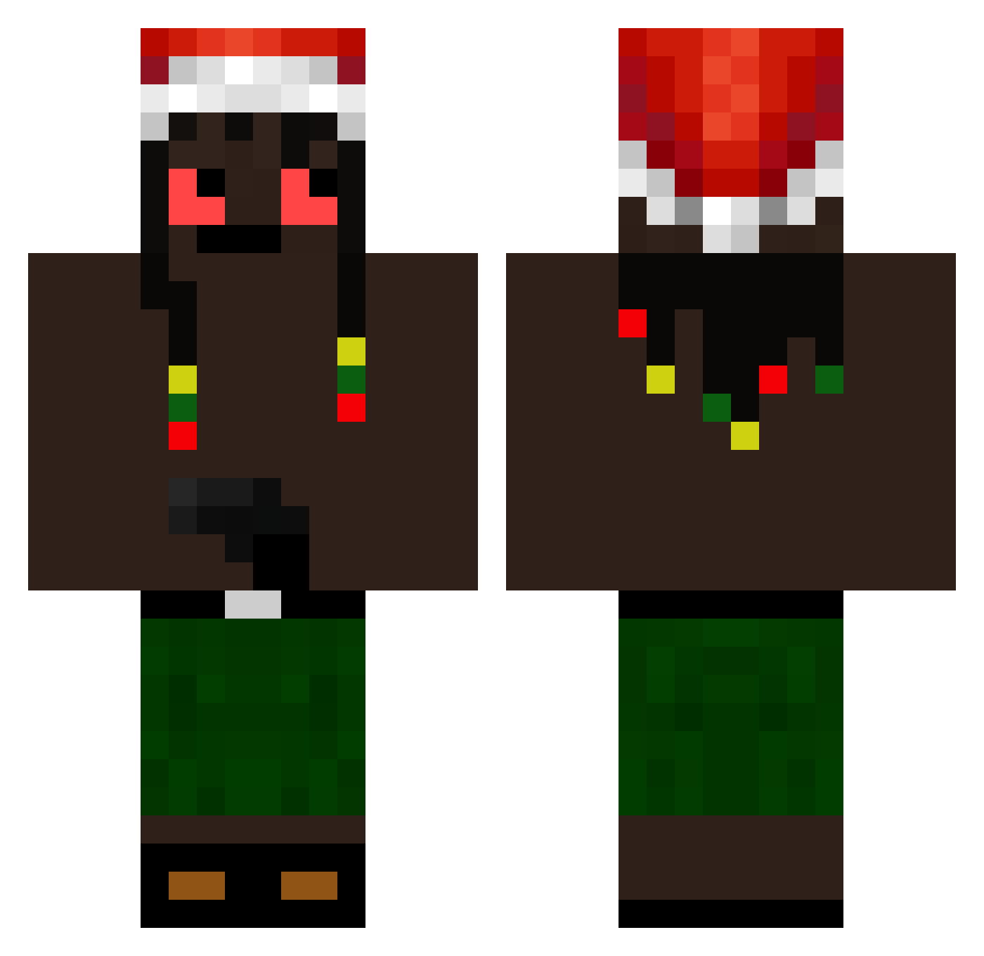 Zjabl Minecraft skin, front and back view