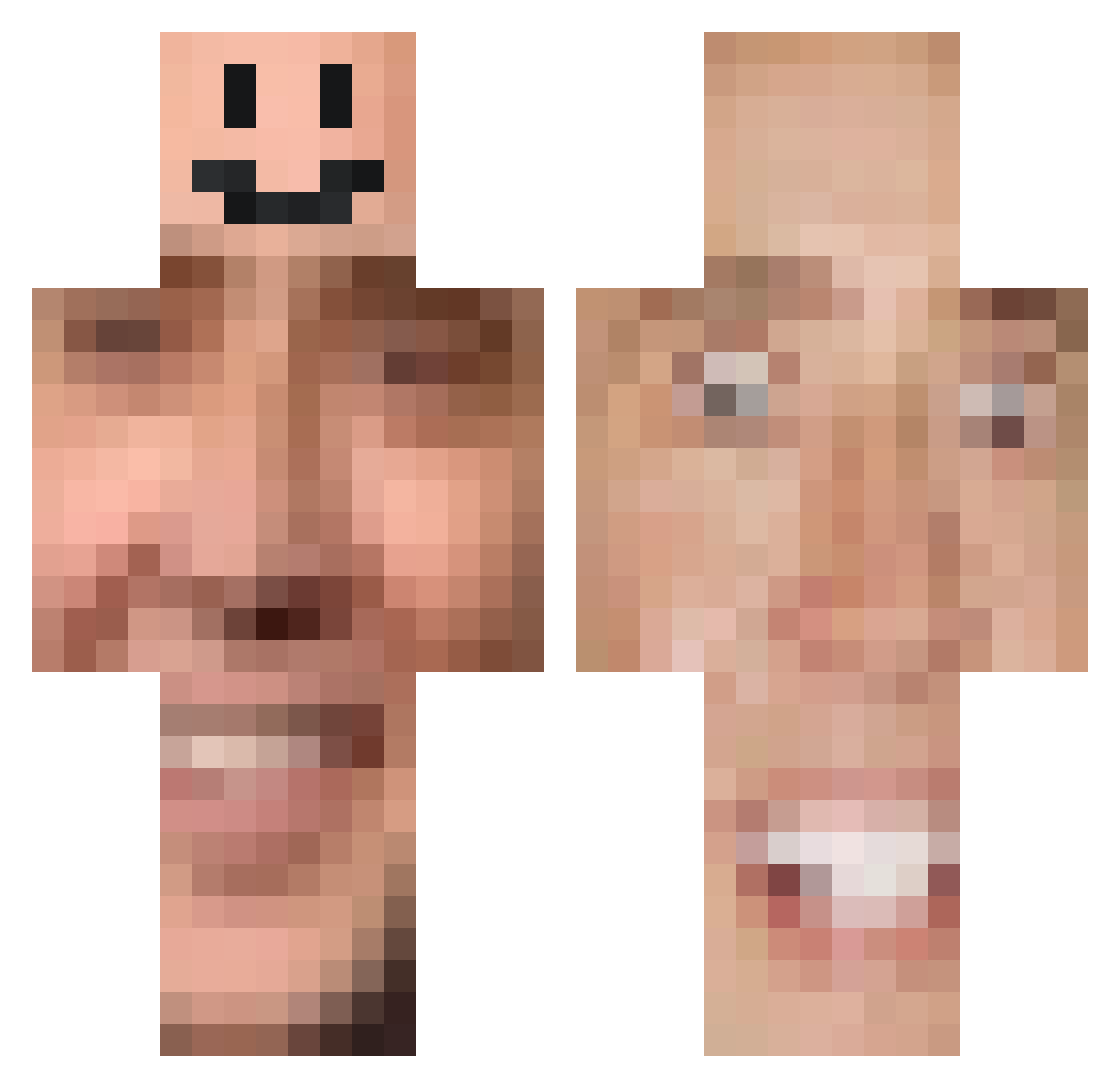 BaWayTrashPlayer Minecraft skin, front and back view