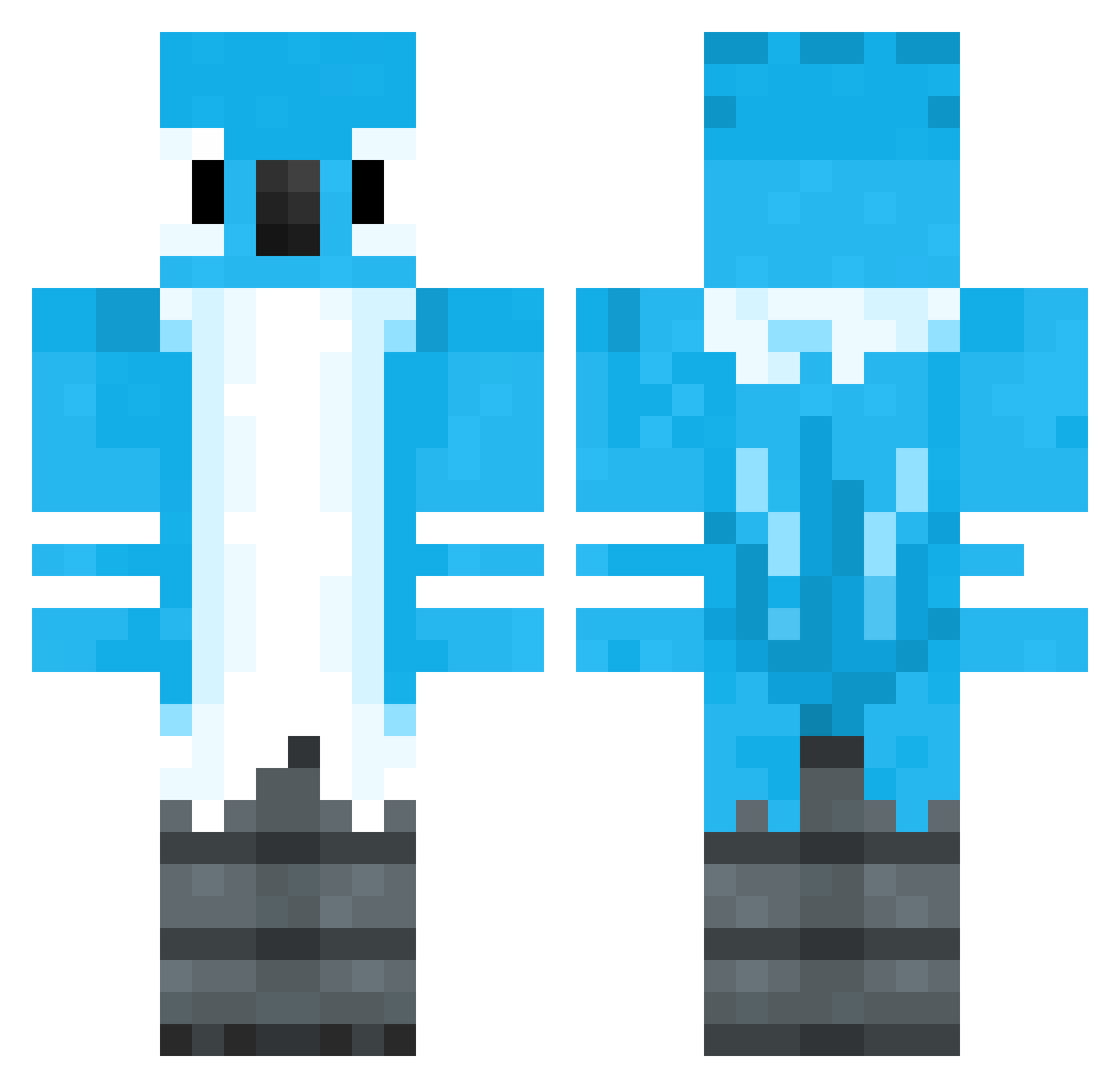 chuckpackhoe Minecraft skin, front and back view